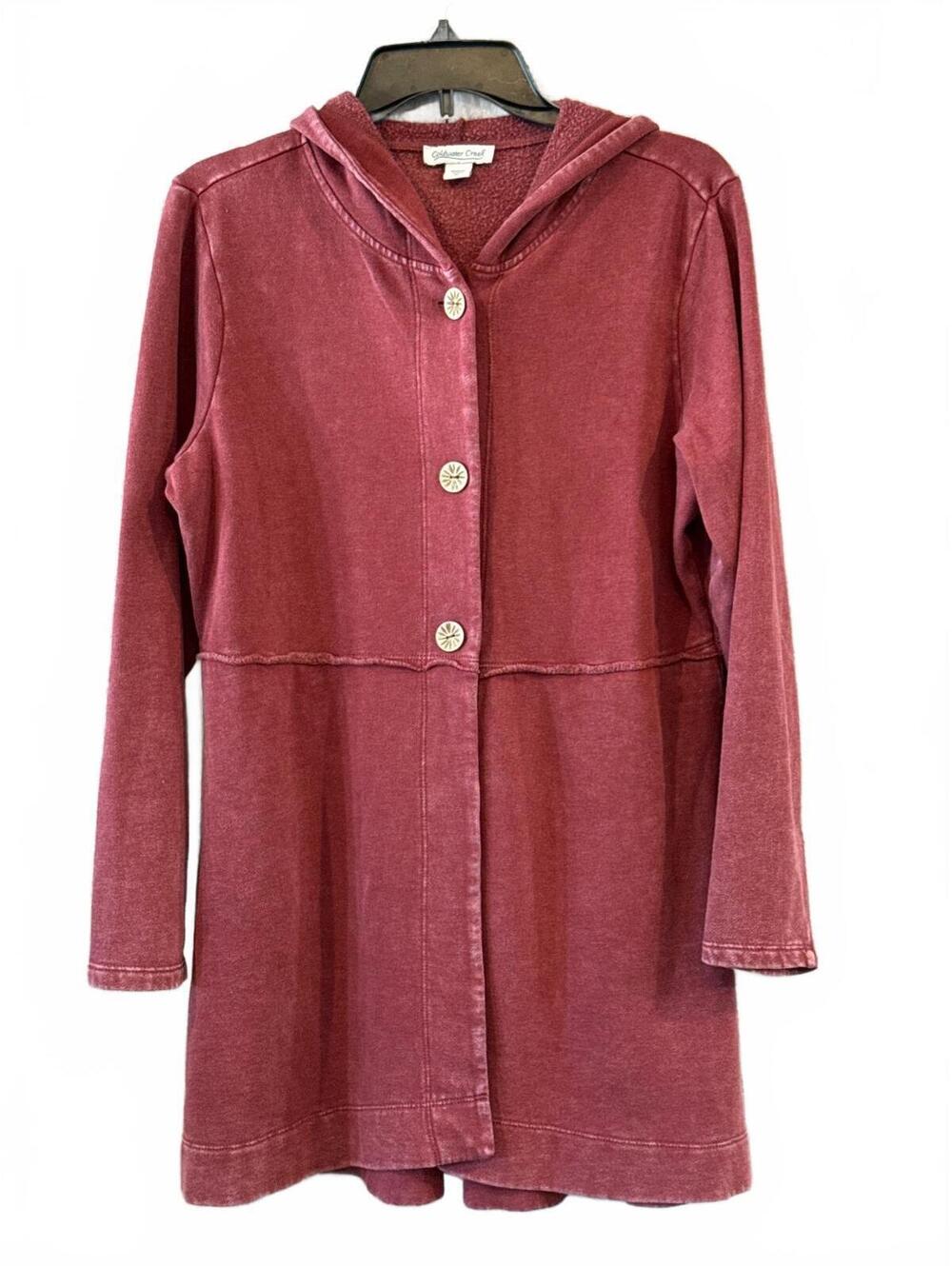 Coldwater Creek Women's Hooded Button-Up Long Jacket, Size M